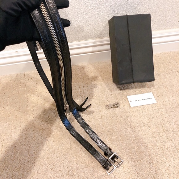 Dries Van Noten Split Leather Duo Zippers Belt S main image 4